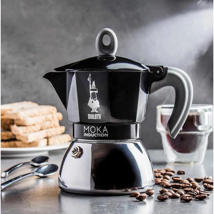 Гейзерная кофеварка Bialetti New Moka Induction Black на 4 чашки